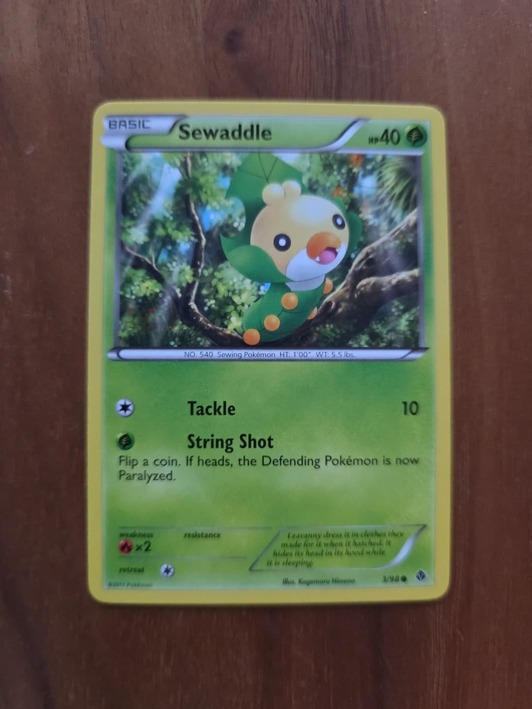 Pokemon Emerging Powers Sewaddle (3) #3/98 Common Near Mint or Better