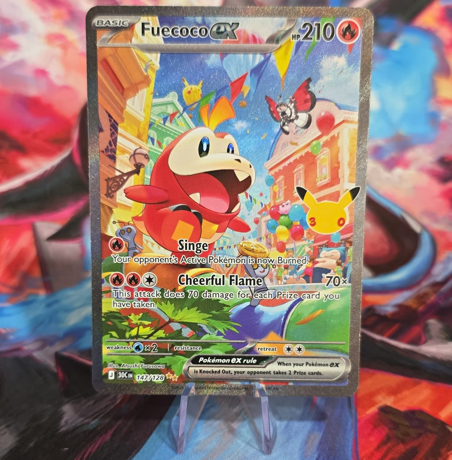 Fuecoco Ex 147/128 SIR ME: 30th Celebration Pokemon Near Mint