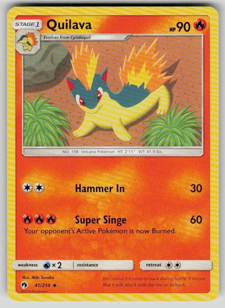 Quilava 41/214 UC Lost Thunder Pokemon