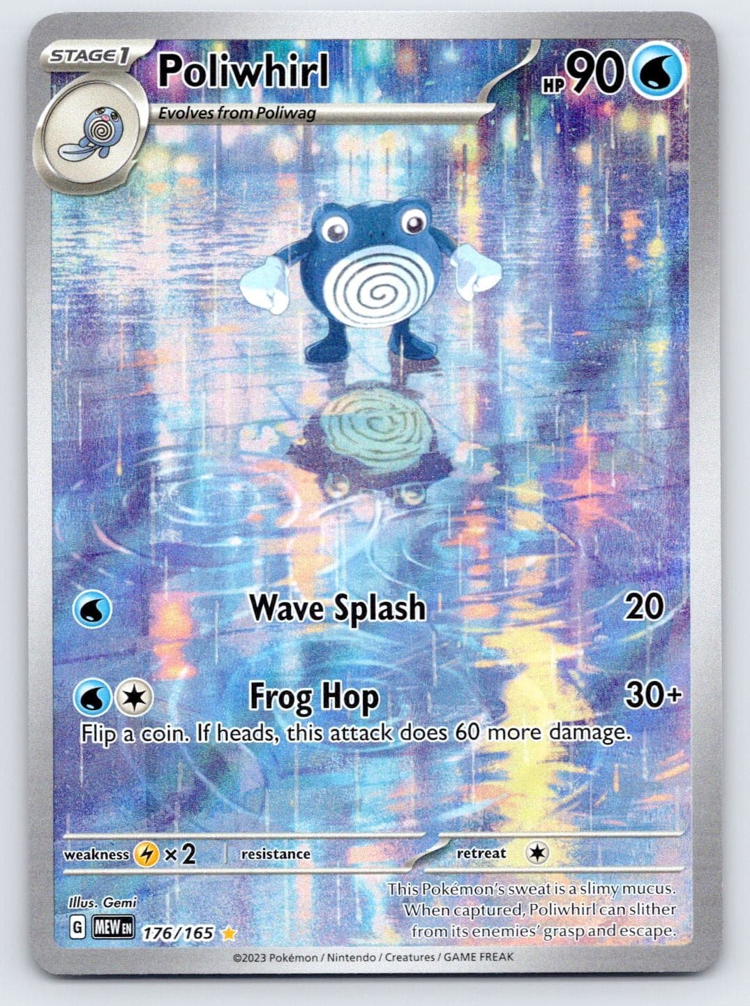 Poliwhirl 176/165 Illustration Rare 151 Pokemon Holo Near Mint