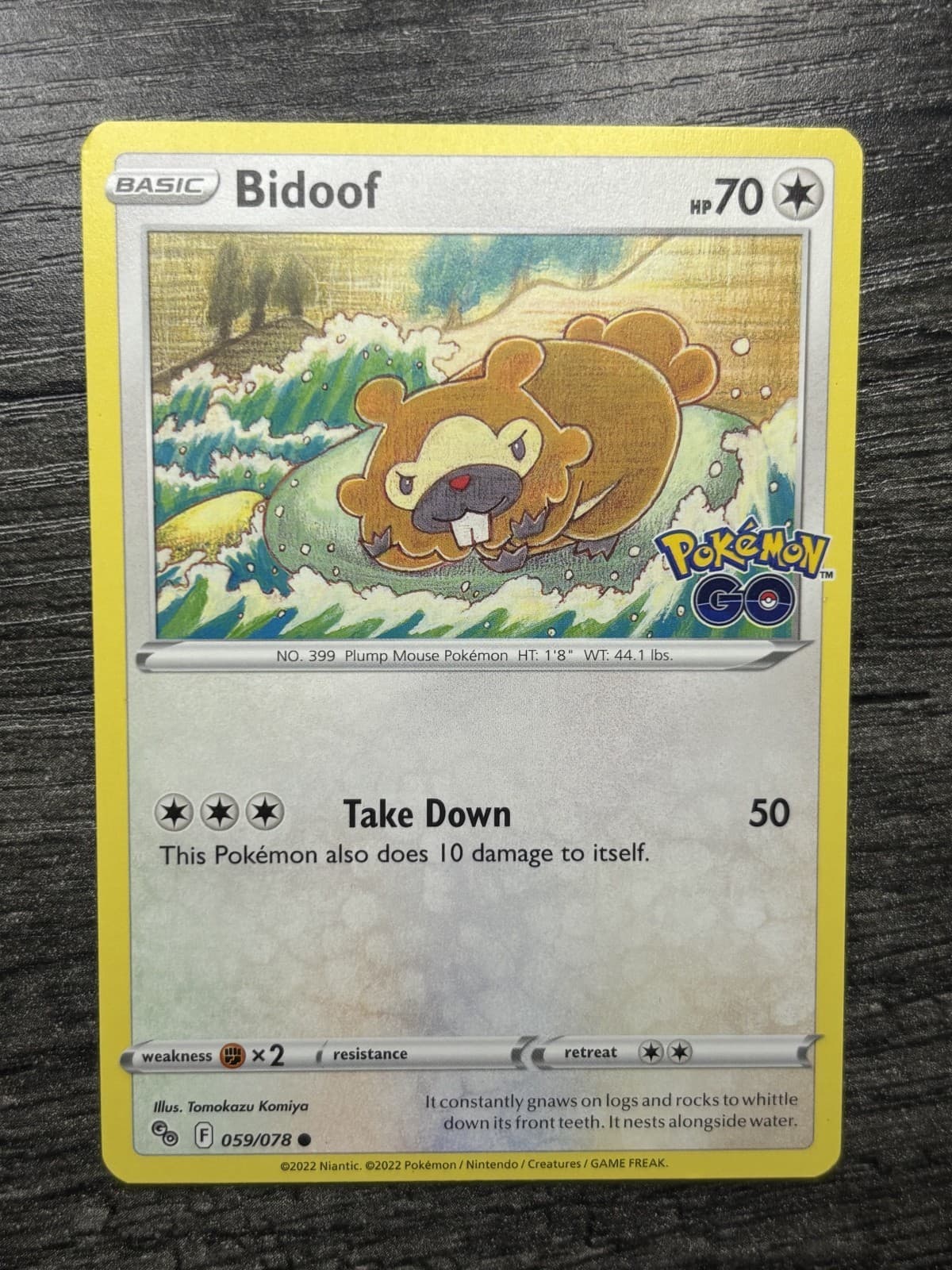 Bidoof 59/78 Pokemon GO Common Pokemon TCG NM