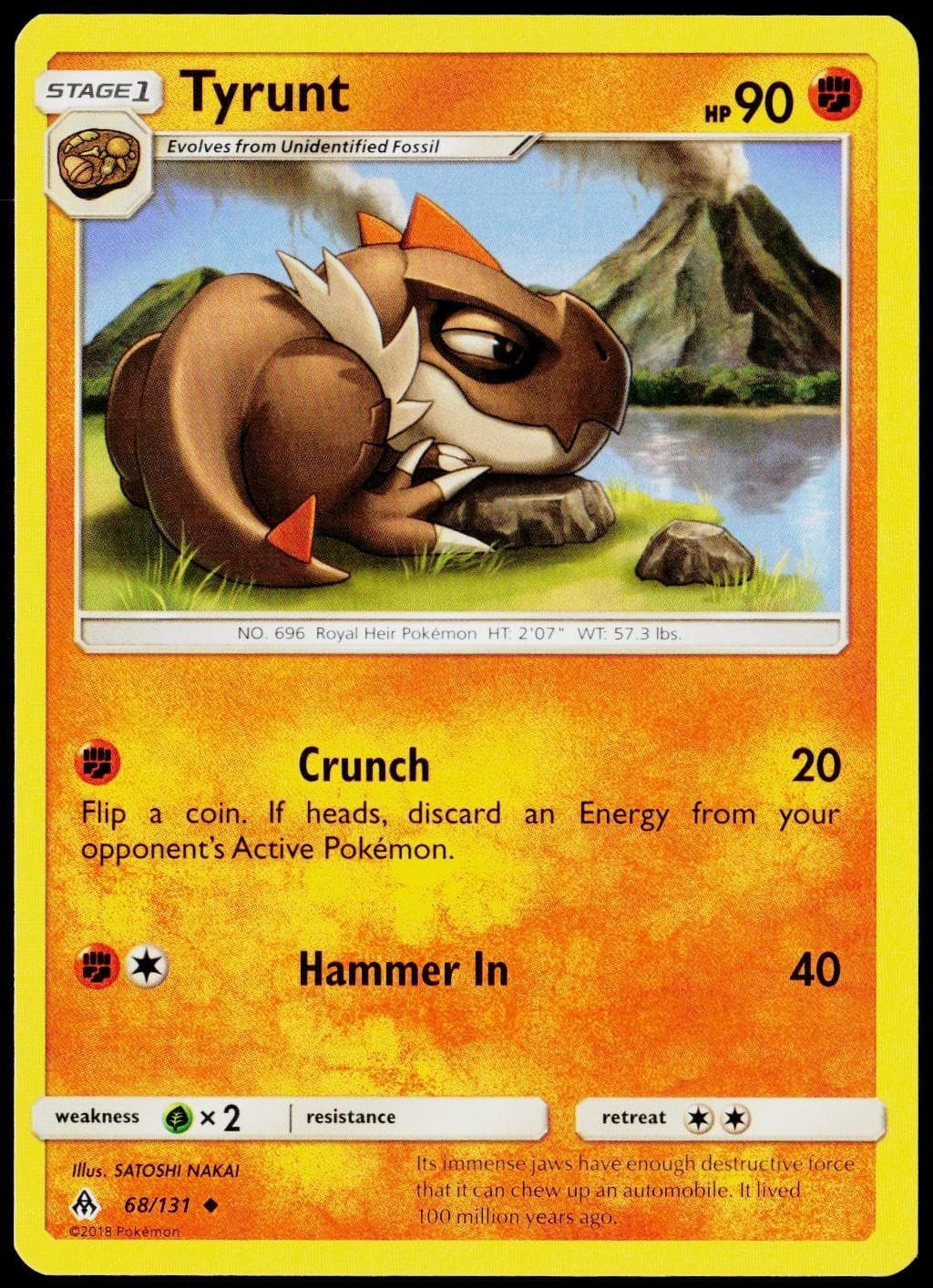 Tyrunt 68/131 Uncommon Forbidden Light Pokemon Near Mint
