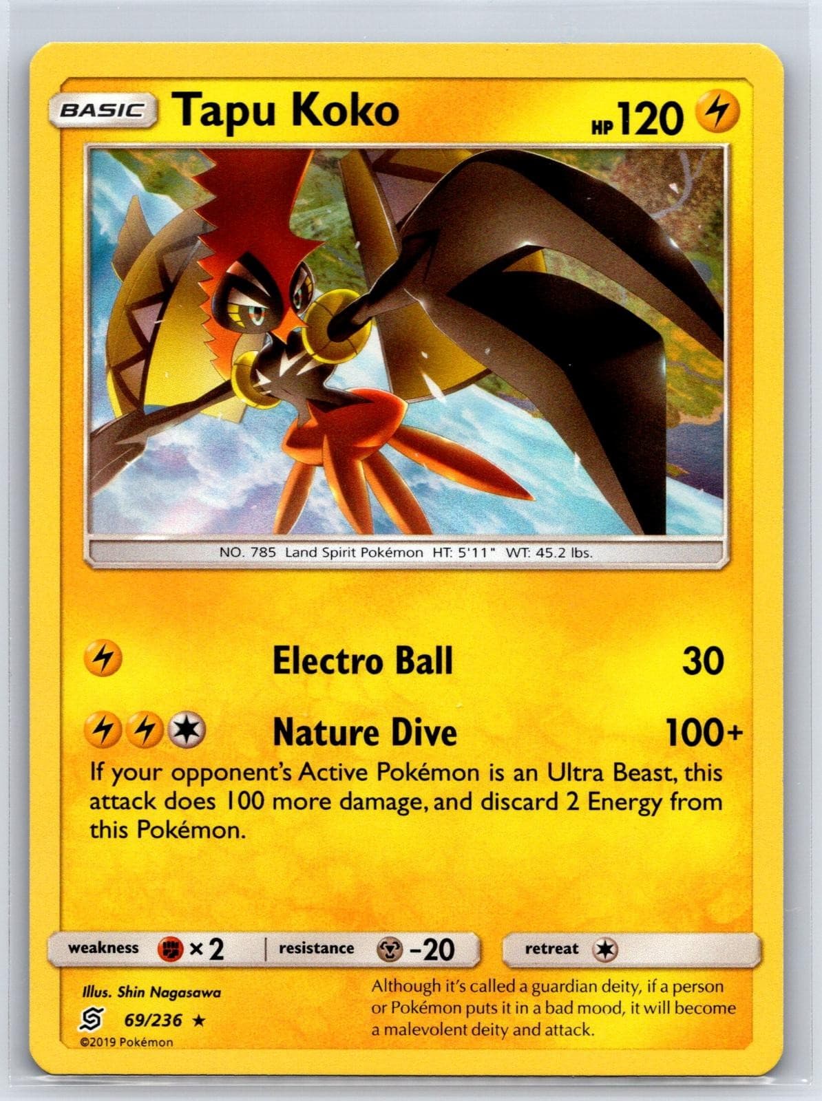 Tapu Koko 69/236 Holo Rare Unified Minds Pokemon Holo NM/M
