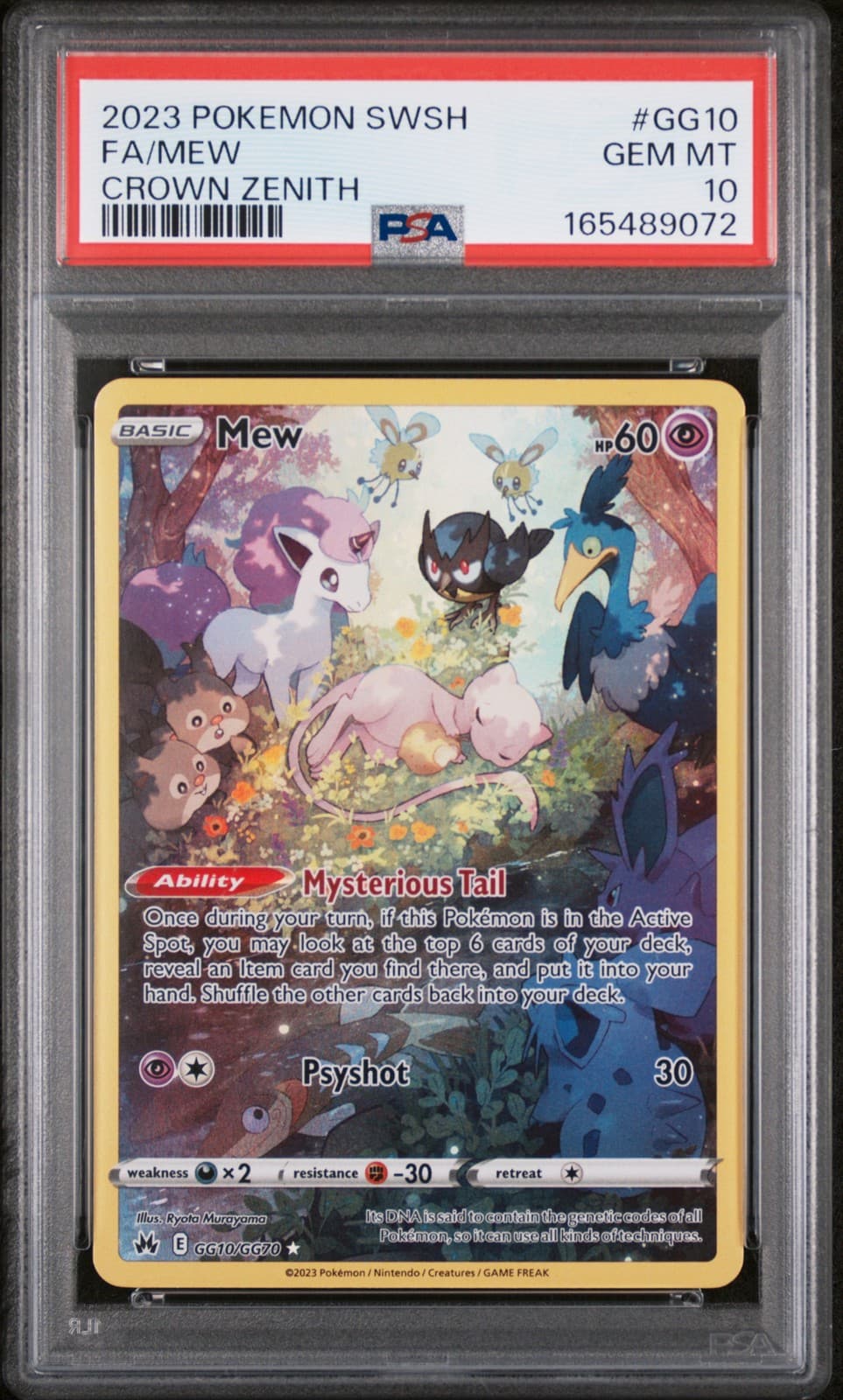 2023 POKEMON SWORD & SHIELD CROWN ZENITH #GG10 FULL ART/MEW PSA 10