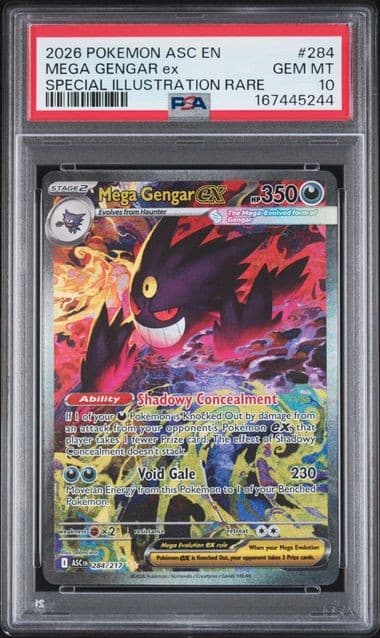 Pokemon Mega Gengar ex Ascended Heroes Special Illustration Rare #284 PSA 10