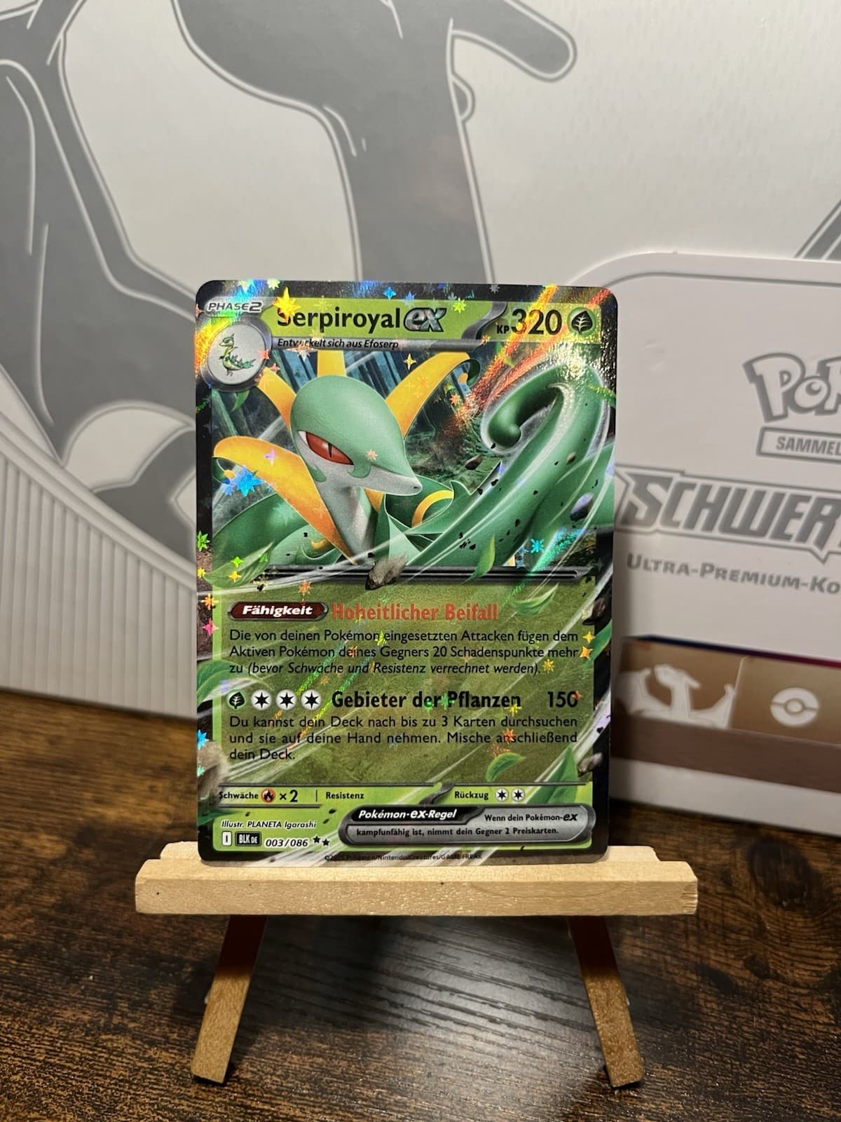 Serpiroyal EX 003/086 Pokemon Karte - Schwarze Blitze Near Mint Deutsch