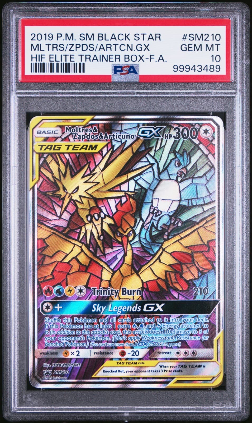 Pokemon Moltres & Zapdos & Articuno Gx Promo SM210 Hidden Fates ETB PSA 10