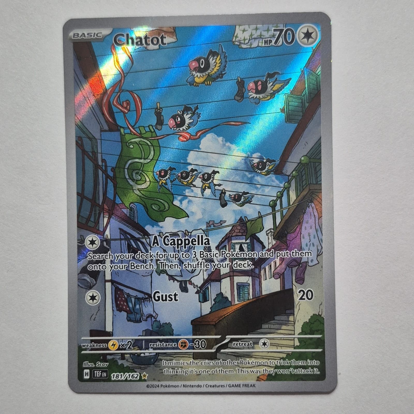 Chatot 181/162 SV05: Temporal Forces Illustration Rare Holo Pokemon Card TCG