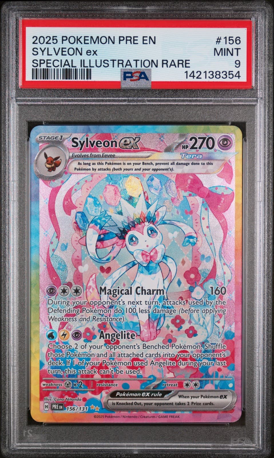 Sylveon EX 156/131 Special Illustration Rare Prismatic Evolutions Pokemon PSA 9