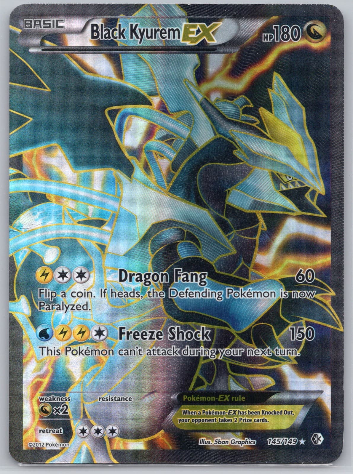 Black Kyurem EX (145 Full Art) Holofoil BCR 145/149 5ban Graphics LP