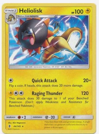 Pokemon - Heliolisk - 44/145 - Guardians Rising - Rare - NM/M
