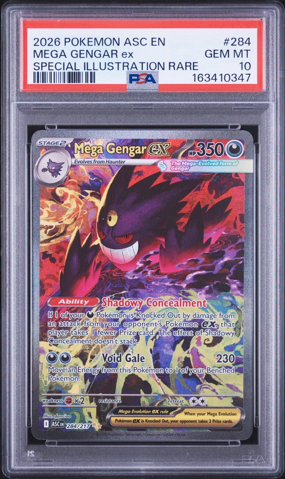 2026 POKEMON ASC EN-ASCENDED HEROES #284 MEGA GENGAR EX PSA 10
