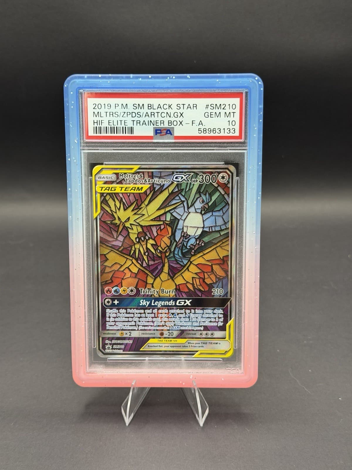 Moltres & Zapdos & Articuno GX SM210 Sm Holo PSA 10