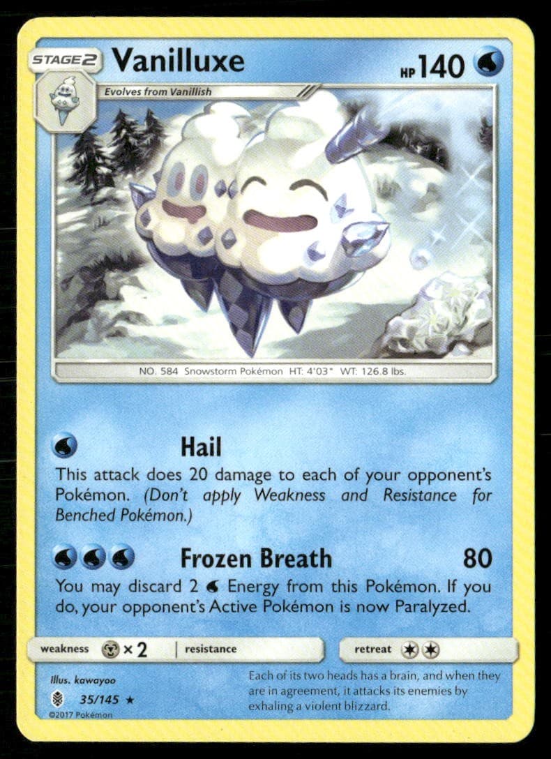 Vanilluxe 35/145 Rare Guardians Rising Pokemon Lightly Played