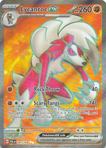 Lycanroc ex 241/193 Ultra Rare Paldea Evolved Pokemon Holo Near Mint
