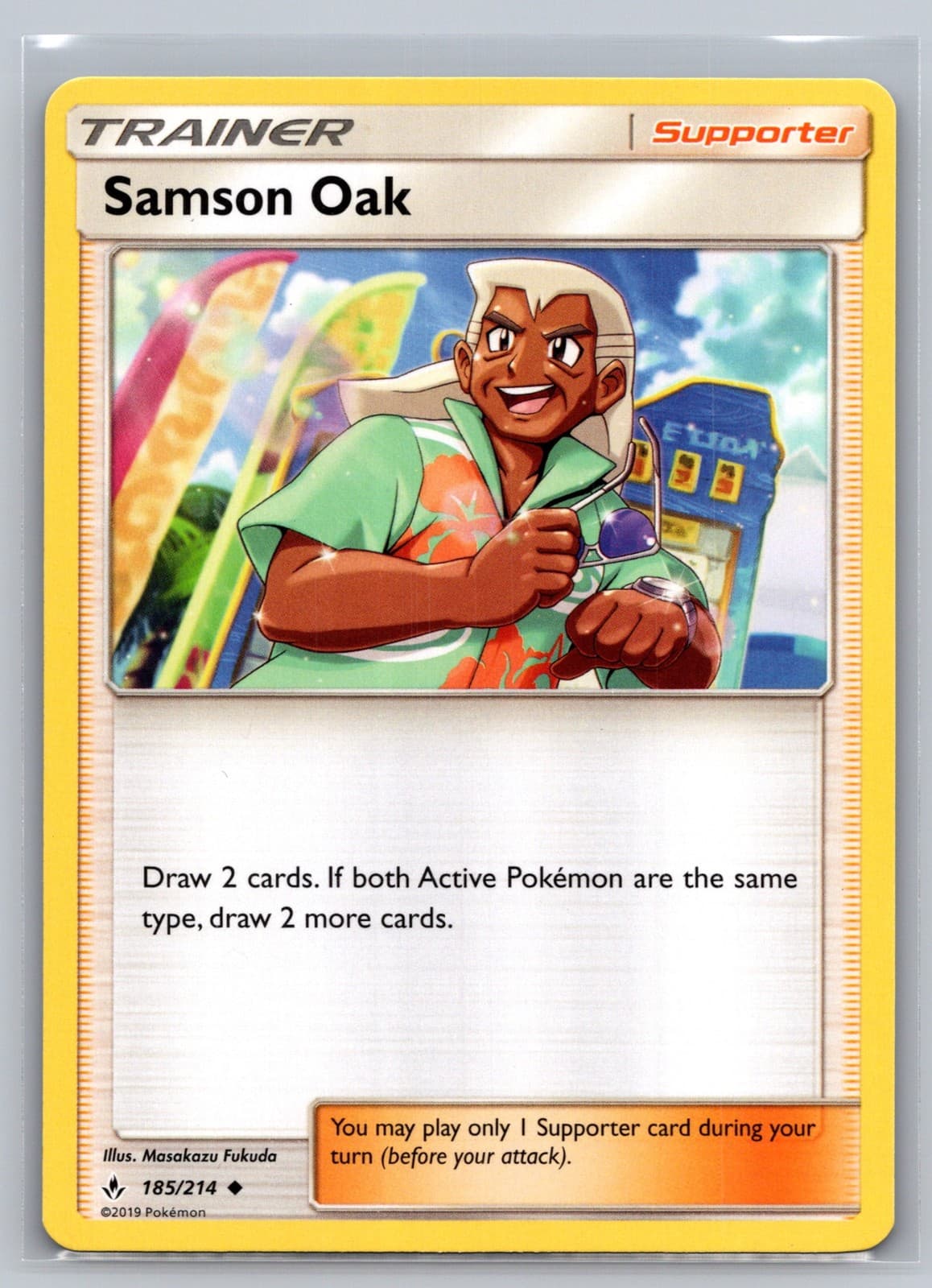 Samson Oak 185/214 - SM - Unbroken Bonds - Pokémon TCG - NM