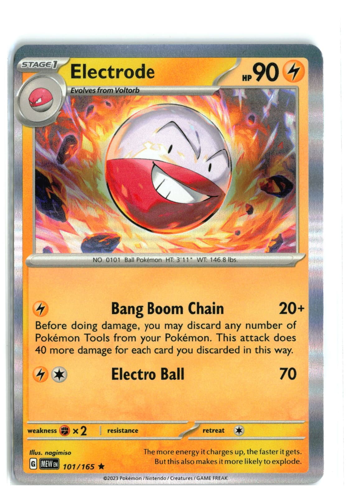 Electrode #101/165 SV Scarlet & Violet 151 Holo Rare Pokemon TCG NM