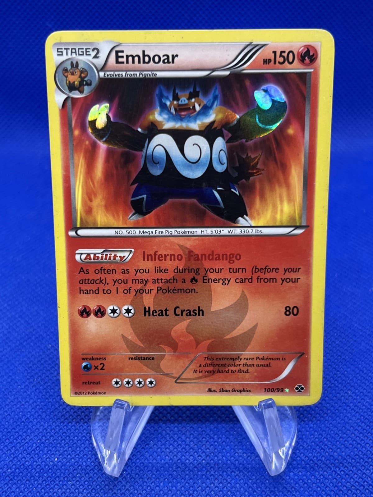 2012 Pokemon Next Destinies Emboar 100/99 Secret Rare MP/HP