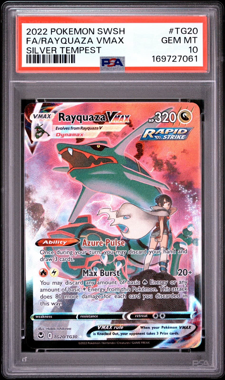 Rayquaza Vmax TG20/TG30 Silver Tempest Pokemon PSA 10