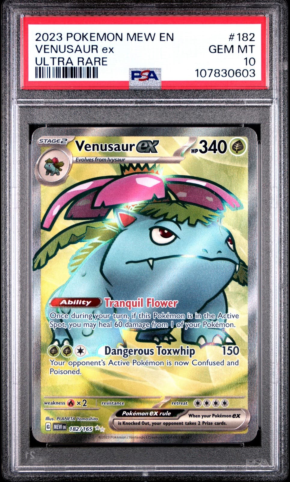 2023 POKEMON MEW EN-151 ULTRA RARE #182 VENUSAUR EX PSA 10