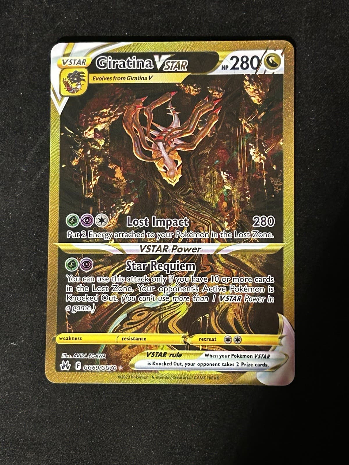 Pokemon Giratina VSTAR GG69/GG70 Crown Zenith Galarian Gallery Gold Secret NM