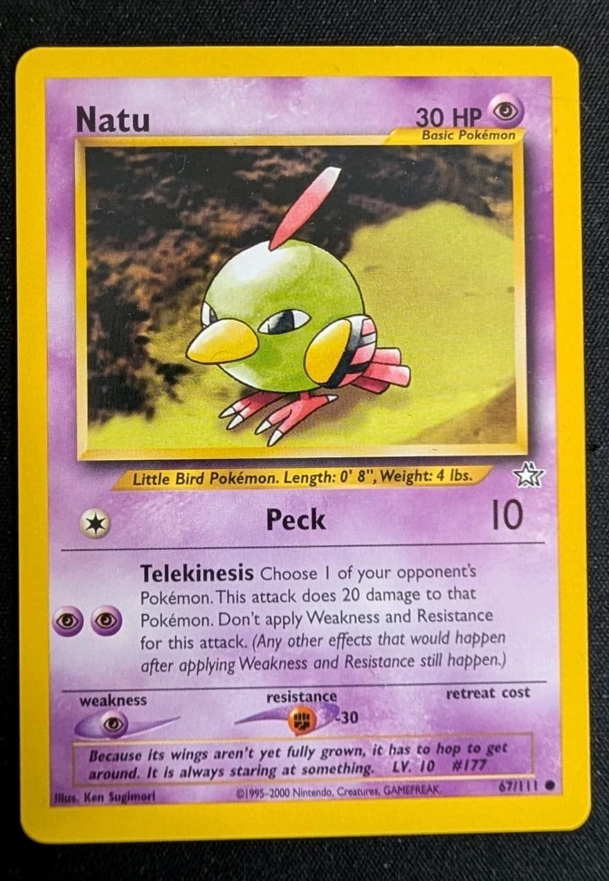 Natu 67/111 Common Neo Genesis Pokemon Unlimited Lightly Played