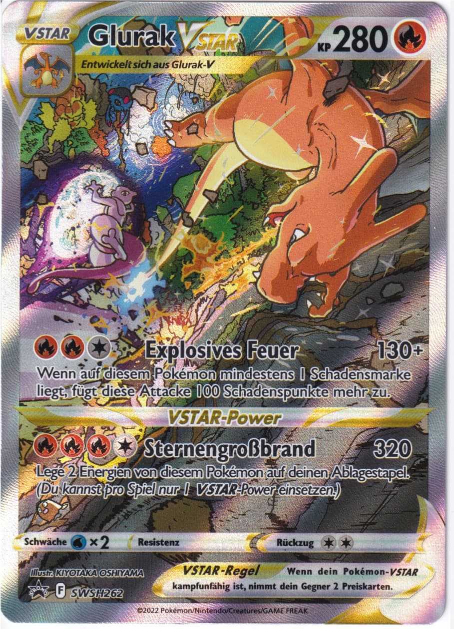 Pokemon Charizard VSTAR SWSH262 EN UPC Promo Glurak Mewtwo Raw NM 2022