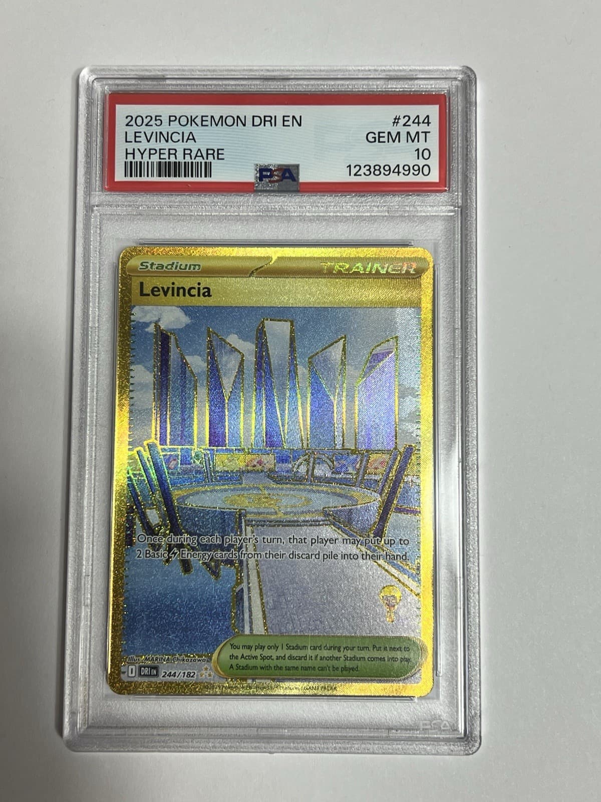 PSA 10 Levincia 244/182 Sv10: Destined Rivals Hyper Rare Foil (English) 2025