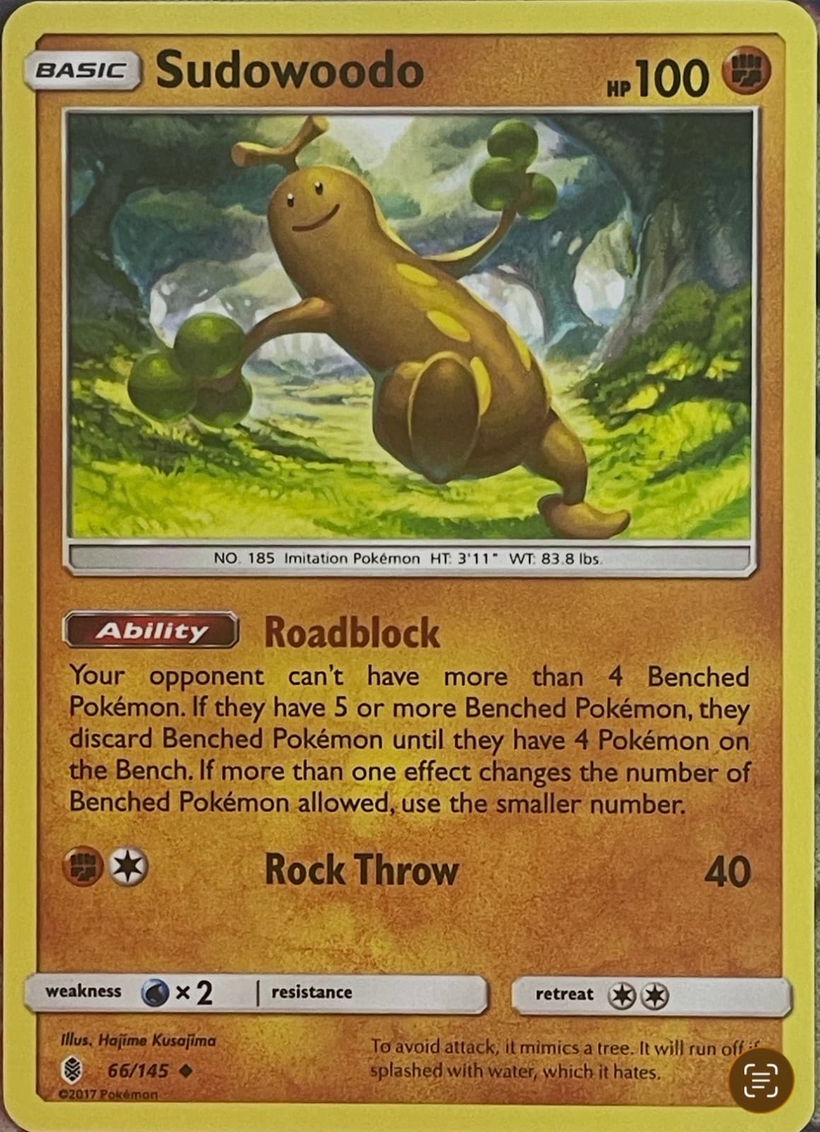 Sudowoodo - 66/145 - Guardians Rising Pokemon 2017