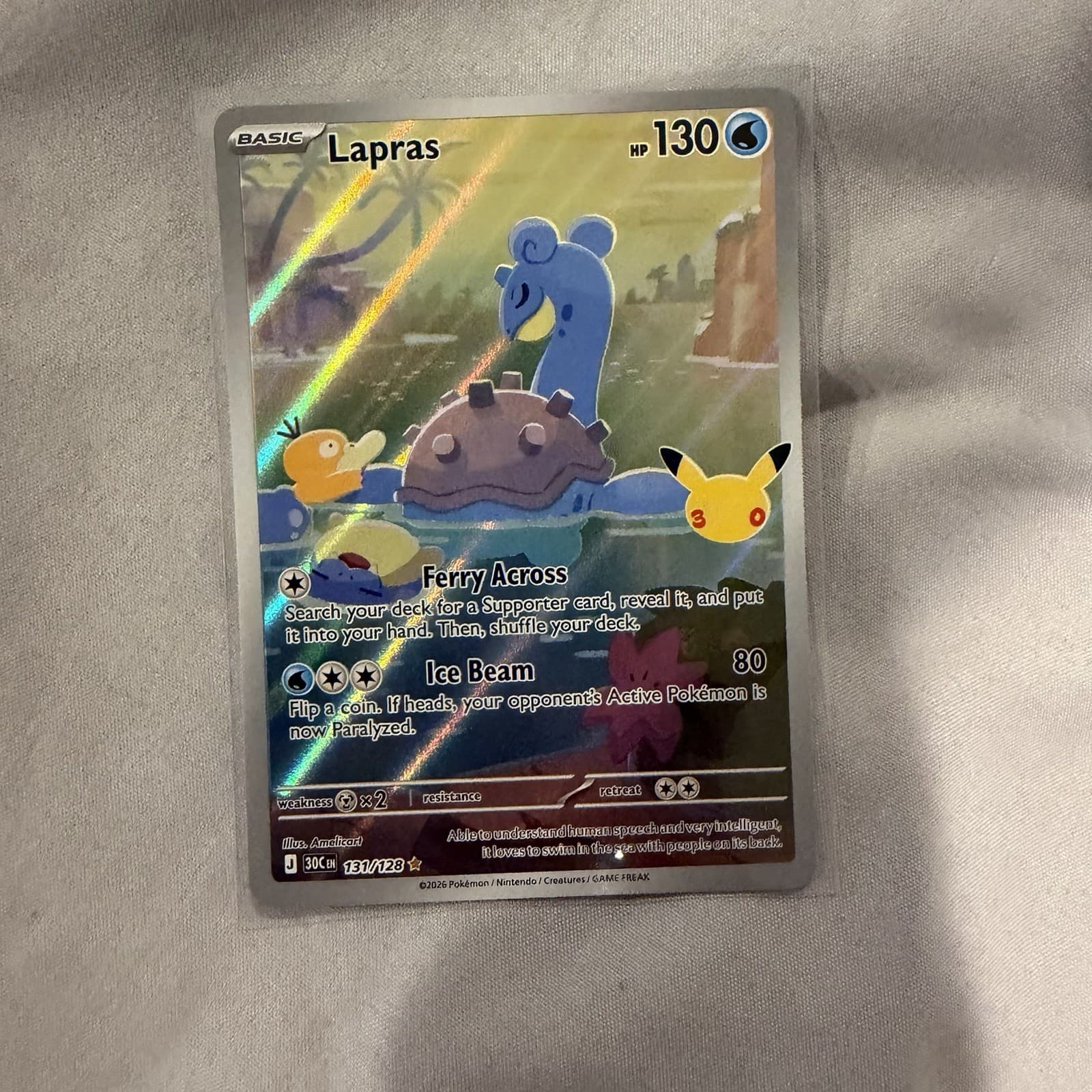 Pokemon TCG 30C 131/128 Lapras 30th Anniversary Celebration IR Pokemon TCG 2026