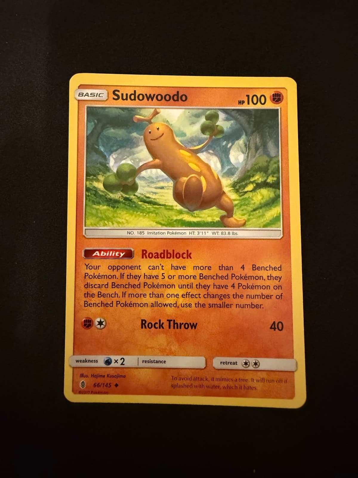 Sudowoodo 66/145 Uncommon Guardians Rising Pokemon Near Mint