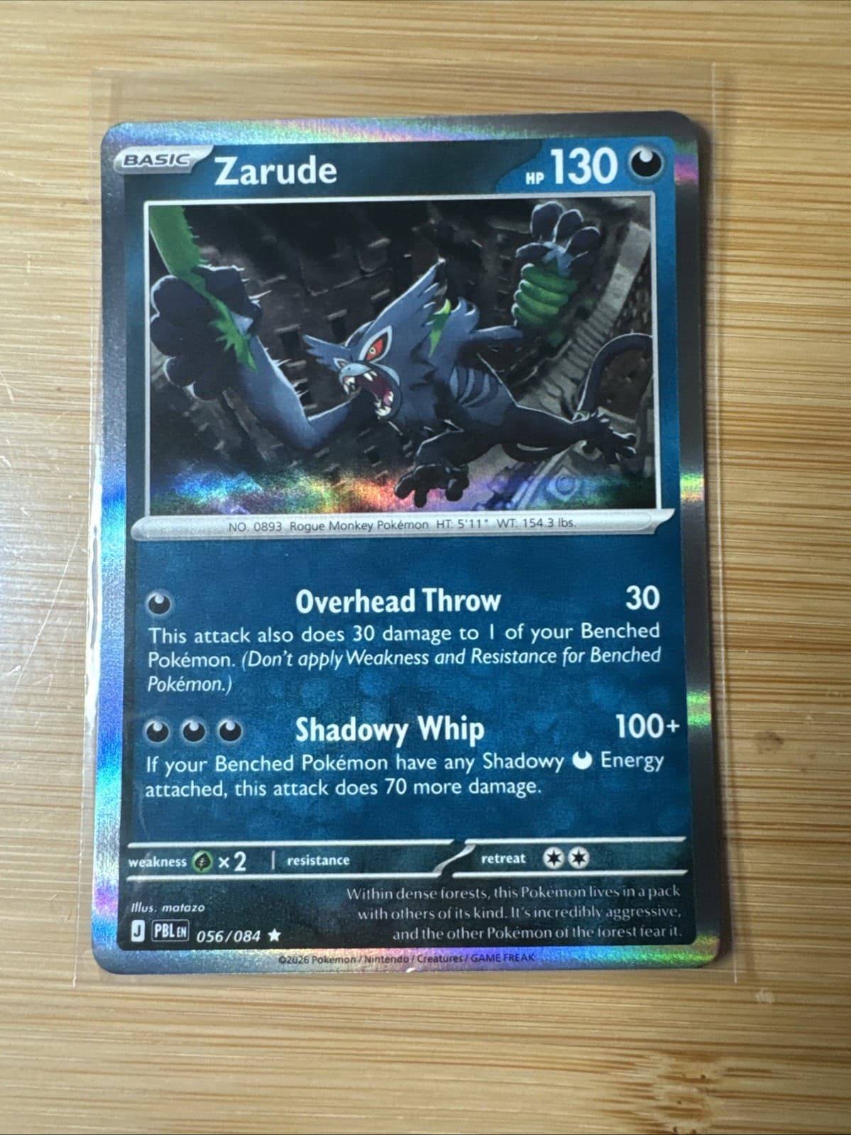 Pokemon Pitch Black Zarude Holo 56/84
