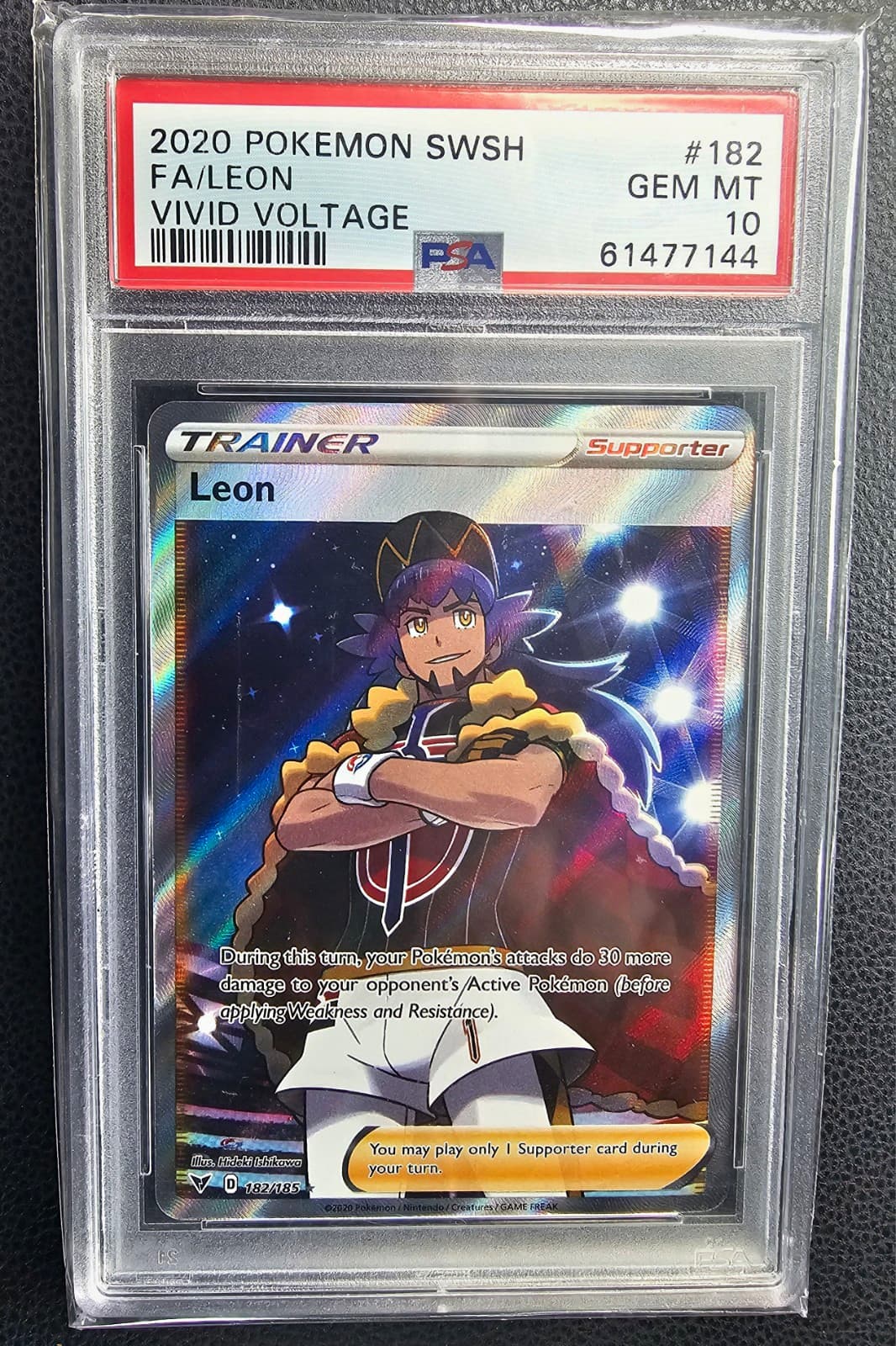 PSA 10 | Leon #182/185 Full Art | Pokemon SWSH Vivid Voltage