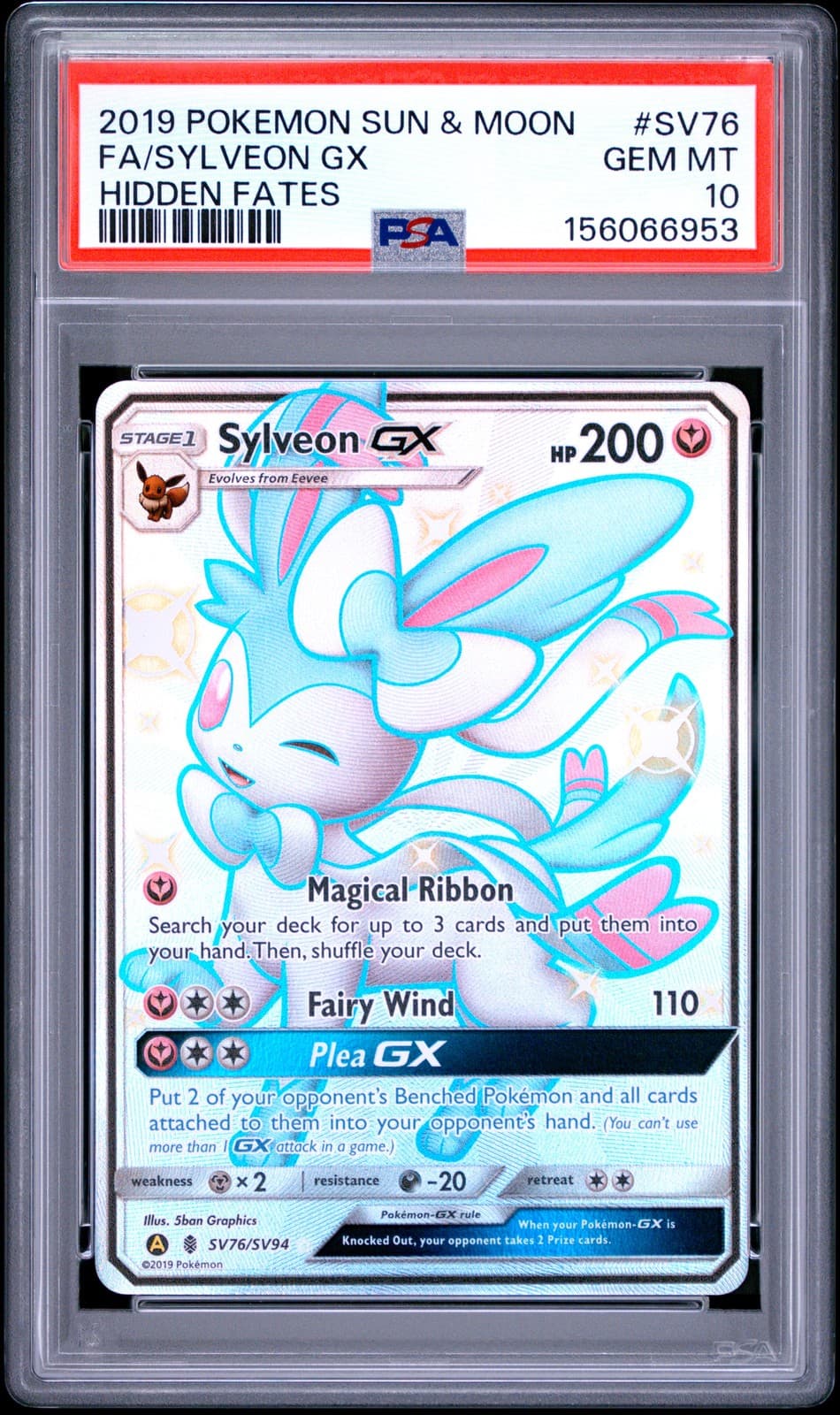 Sylveon Gx SV76/SV94 Hidden Fates Pokemon PSA 10