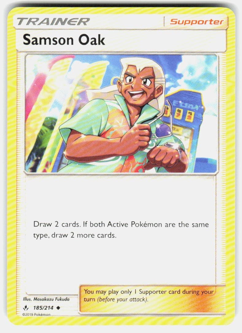 SAMSON OAK 185/214 UNCOMMON UNBROKEN BONDS POKEMON LP
