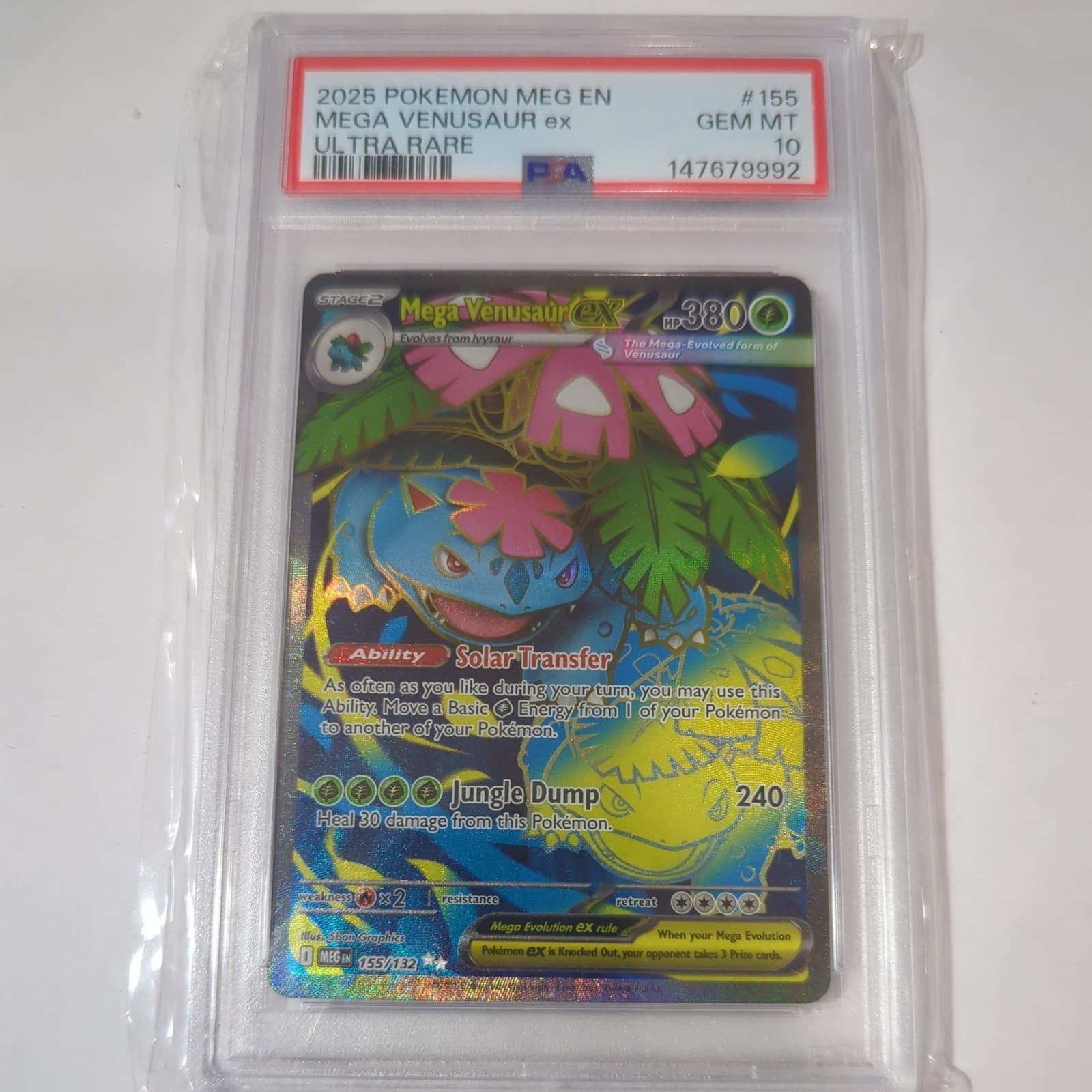 Pokemon TCG MEGA Evolution Mega Venusaur ex 155/132 UR Holo EN 2025 PSA 10