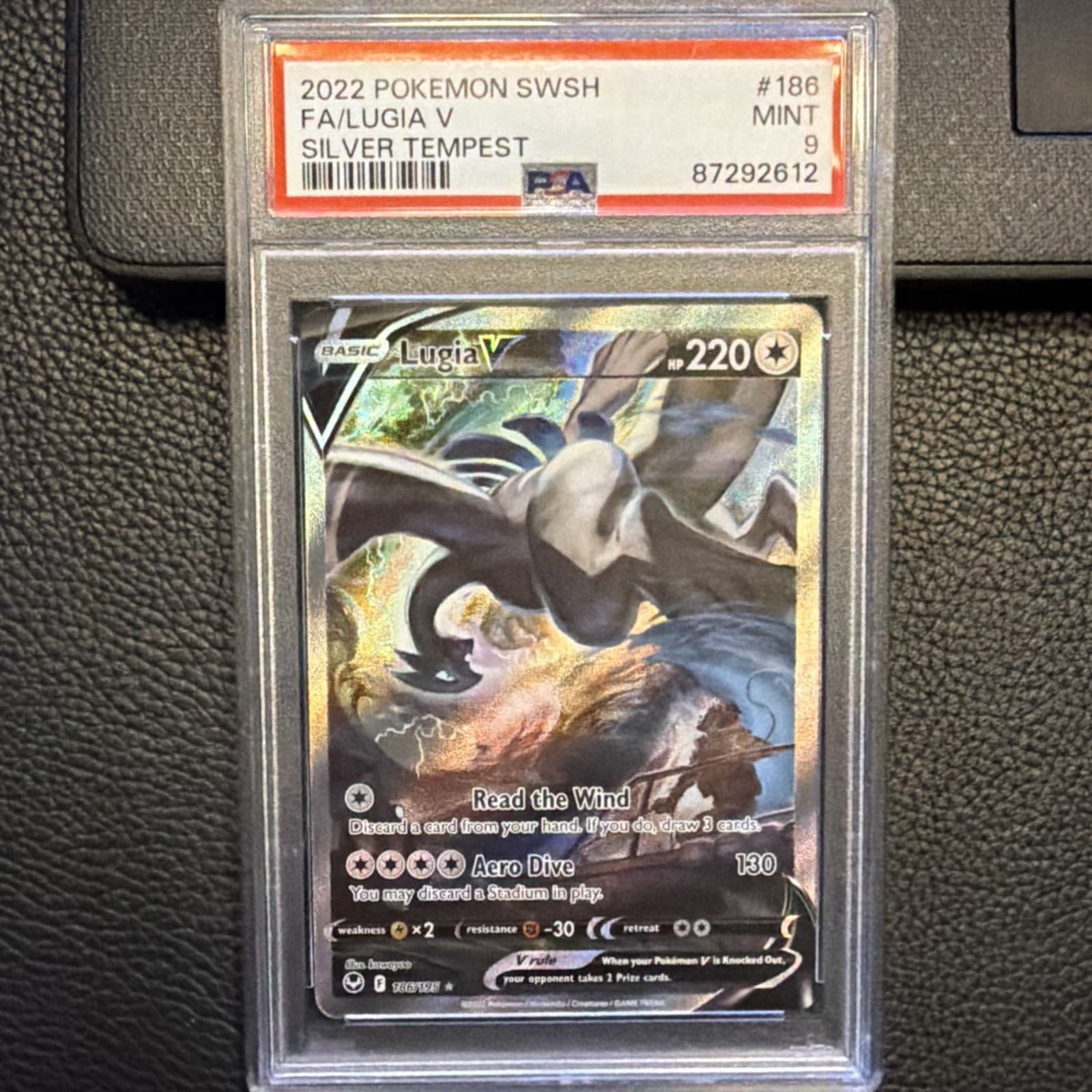 2022 Pokemon Silver Tempest Lugia V 186/195 Alt Art PSA 9 Mint SWSH