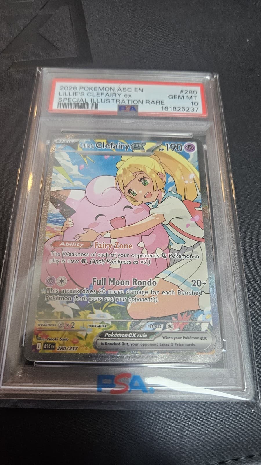 Lillie's Clefairy Ex 280/217 Me: Ascended Heroes Holo PSA 10 Gem Mint