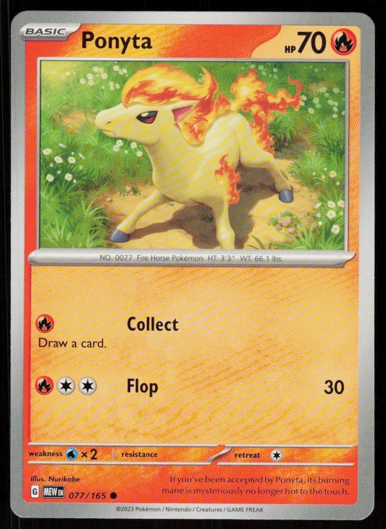 Ponyta 077/165 Common 151 Pokemon Near Mint