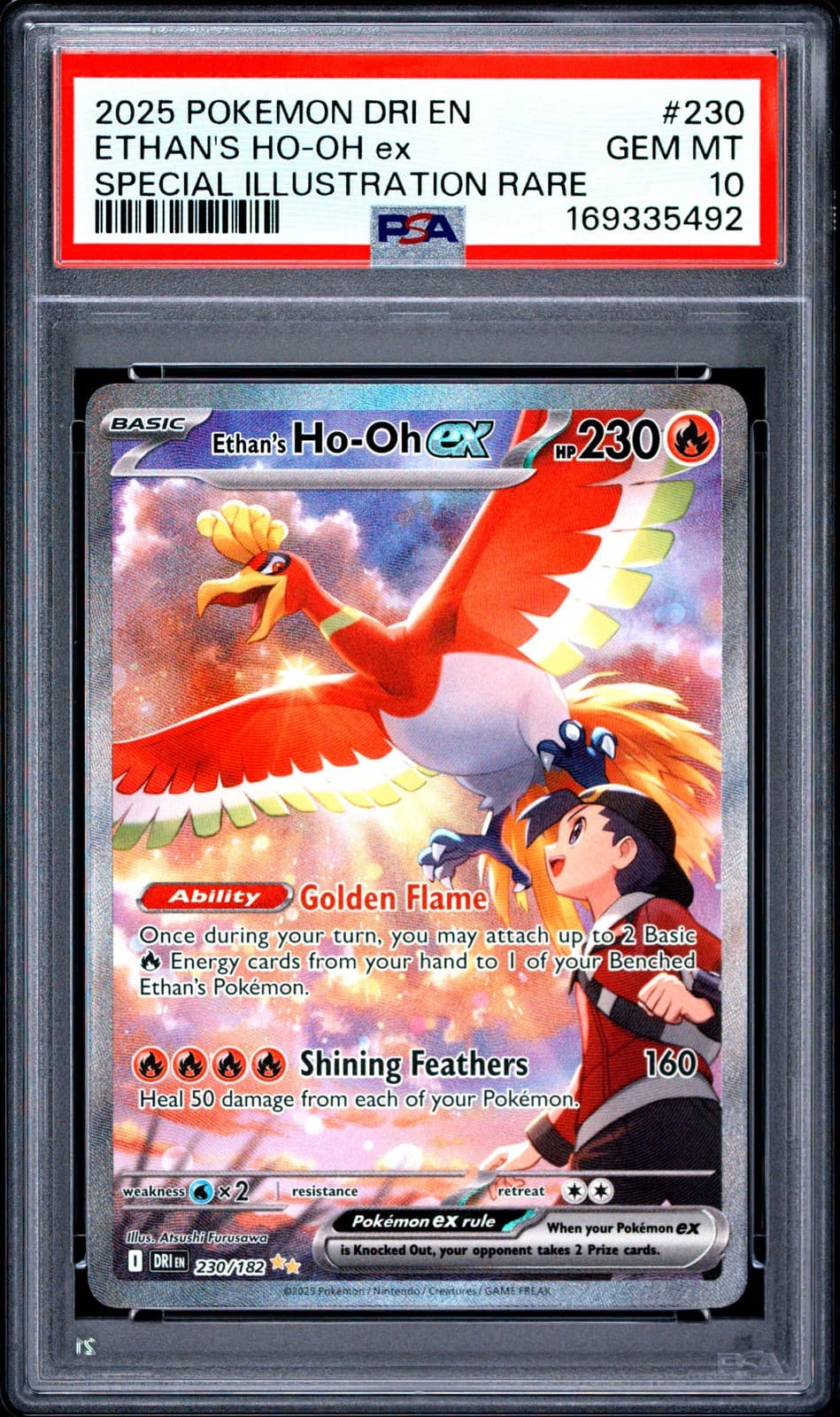 Ethan's Ho-Oh EX 230/182 Special Illustration Rare Pokemon PSA 10
