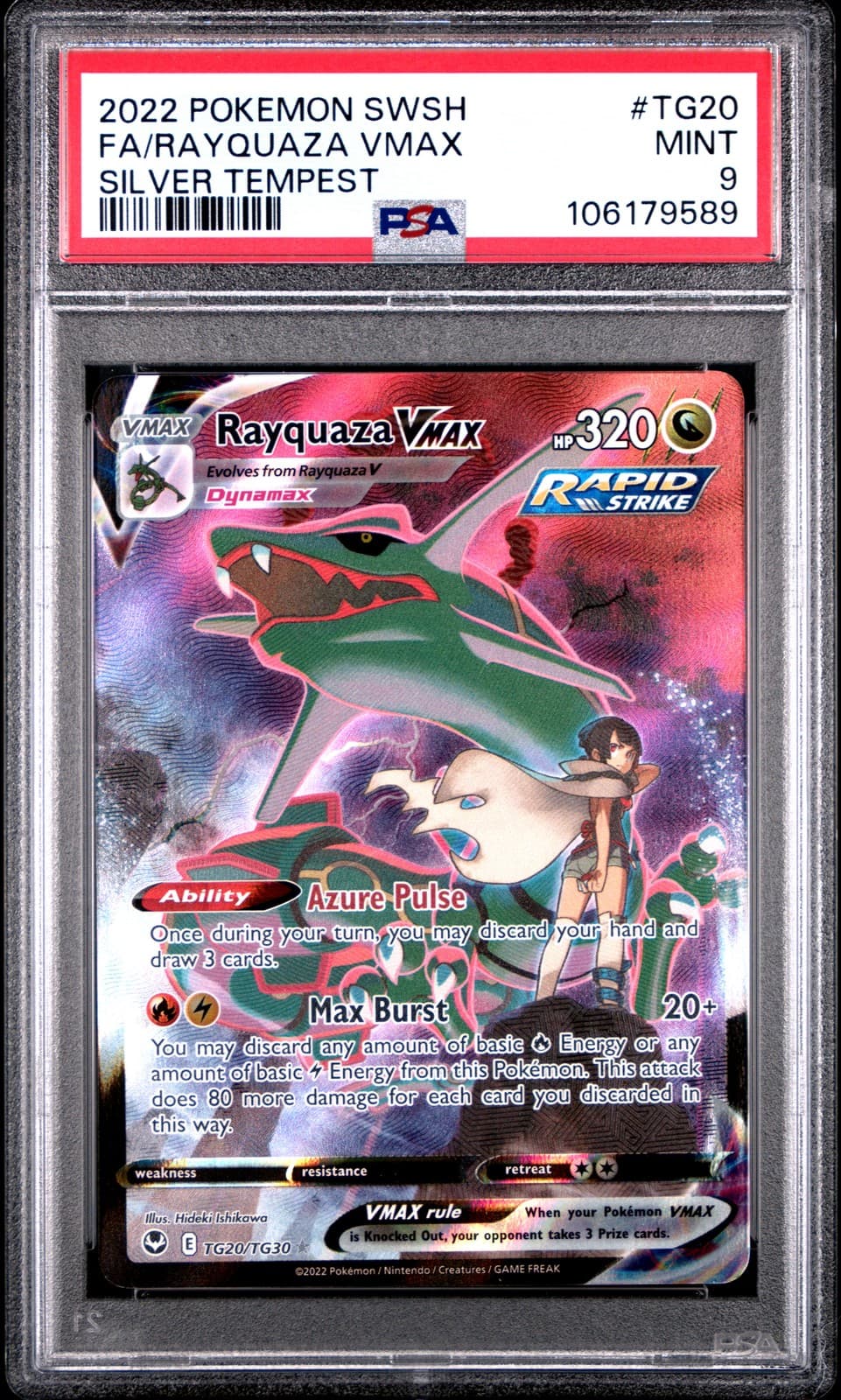 Rayquaza Vmax TG20/TG30 Silver Tempest Pokemon PSA 9