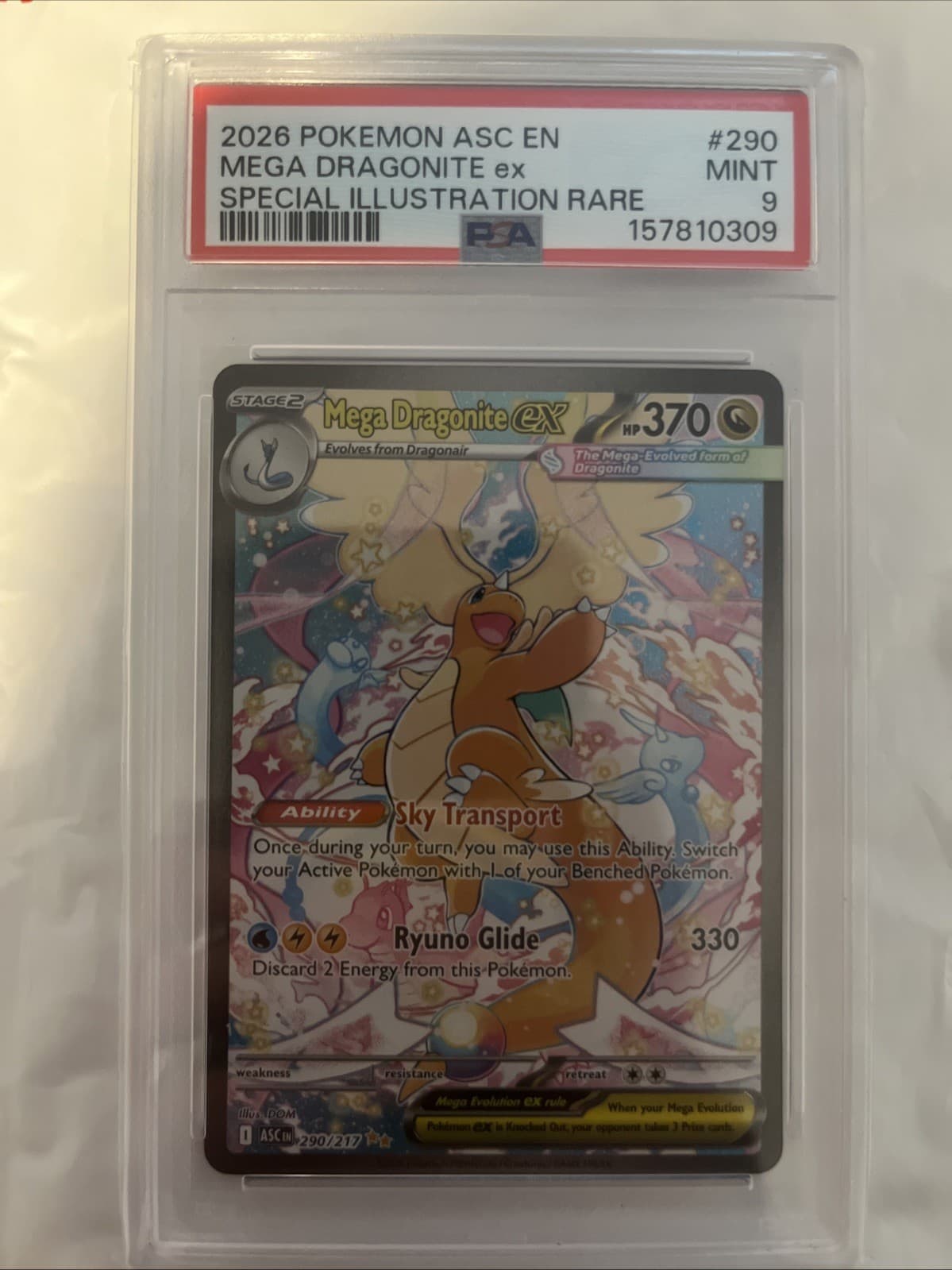PSA 9 Mega Dragonite ex 290/217 Me: Ascended Heroes Holo