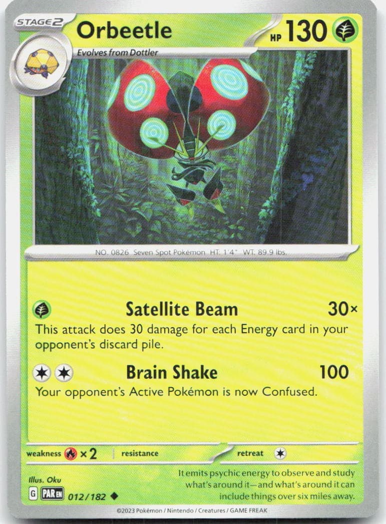 Orbeetle 012/182 SV04 Paradox Rift U NM Pokémon — English