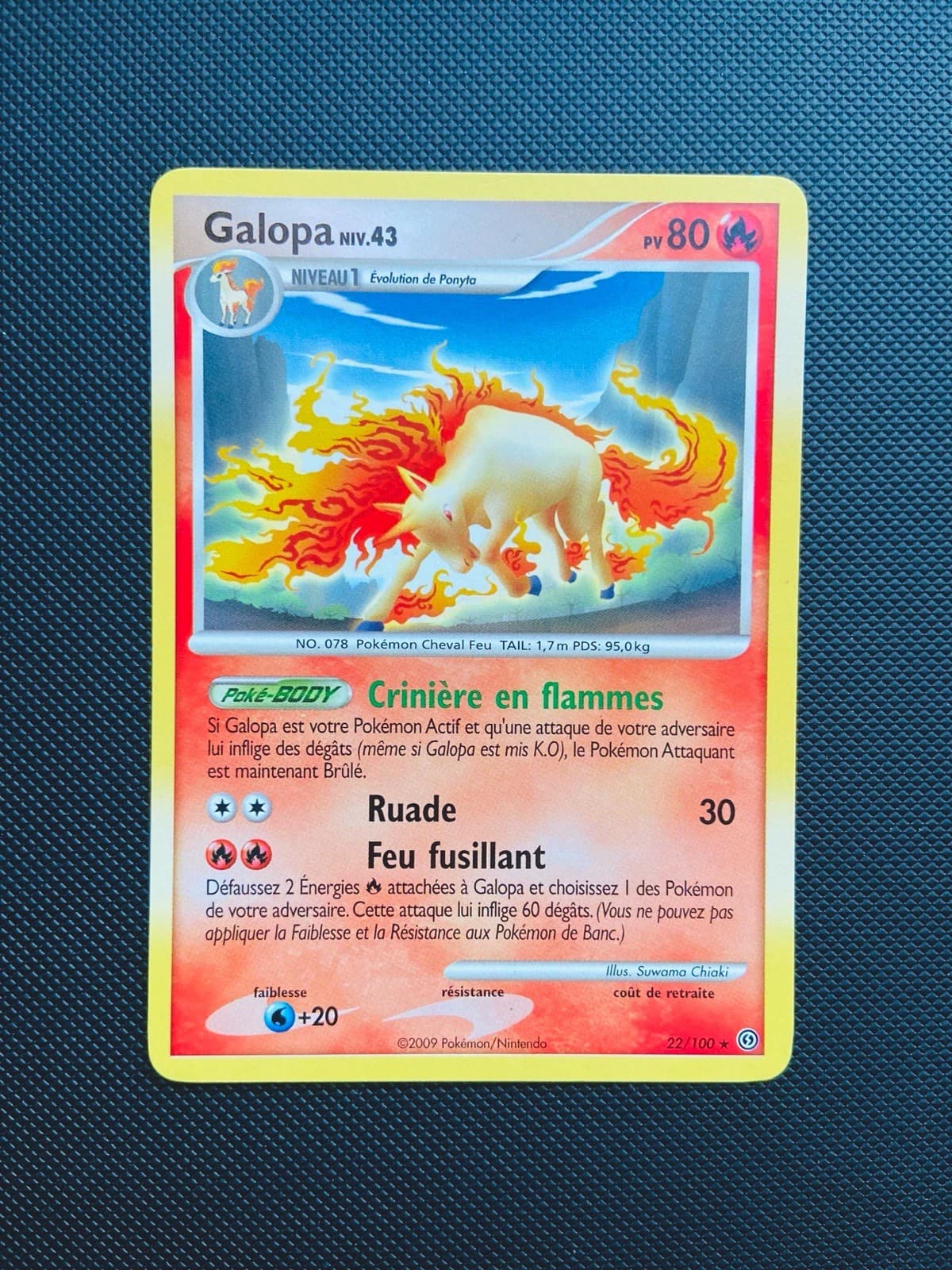 Carte Pokémon Galopa 22/100 RARE D&P Diamant & Perle Tempête DP