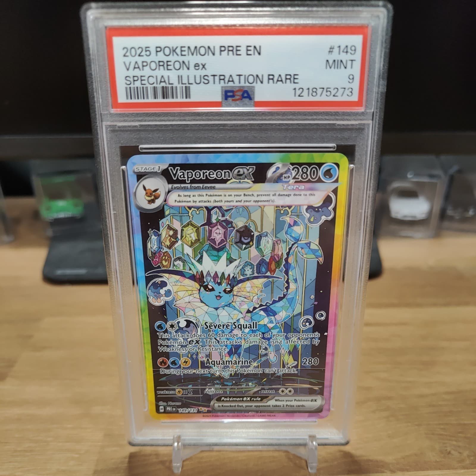 Vaporeon ex 149/131 EN PSA 9 Holo Special Illustration Rare