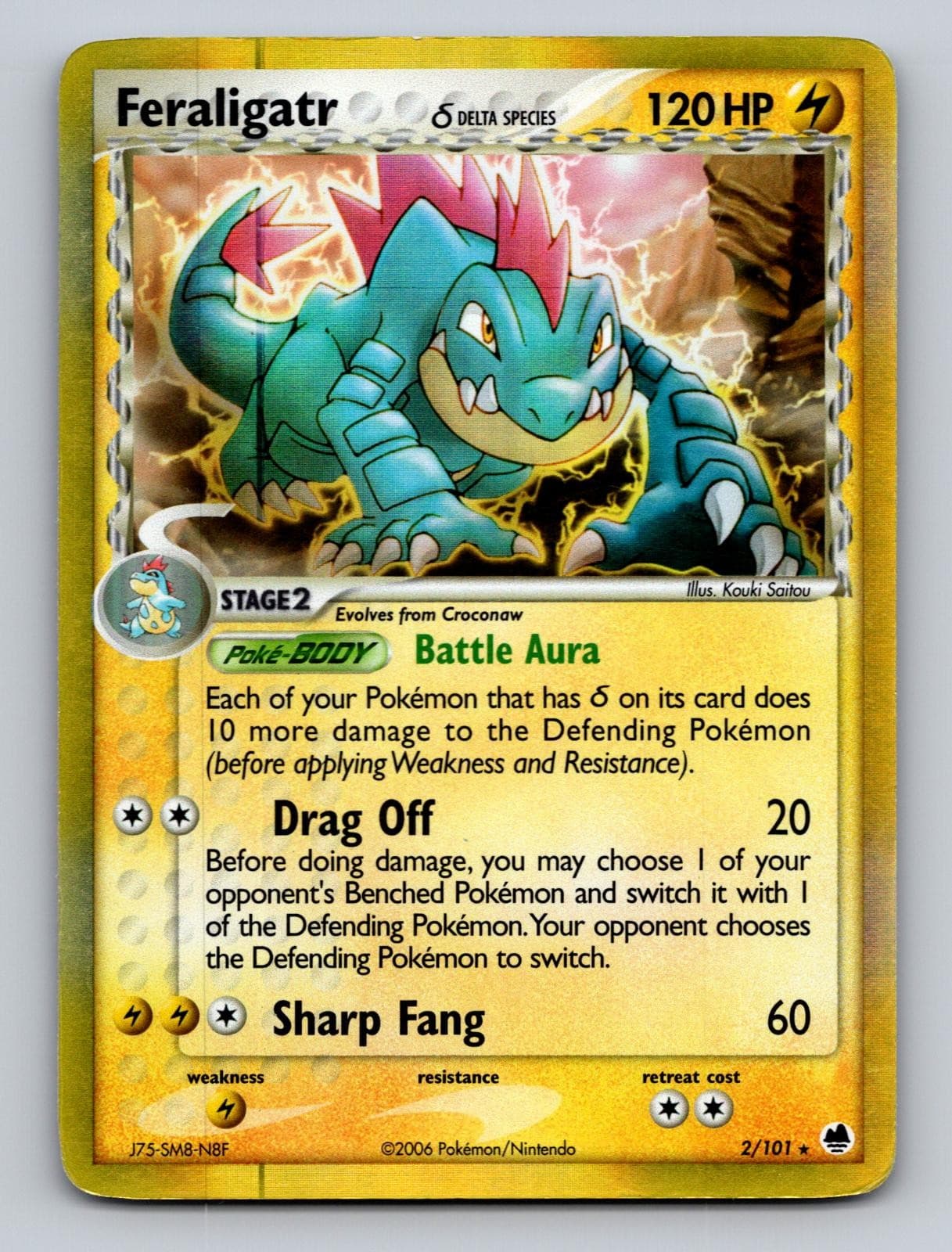 FERALIGATR Δ 2/101 HOLO R DRAGON FRONTIERS POKEMON HOLO MP