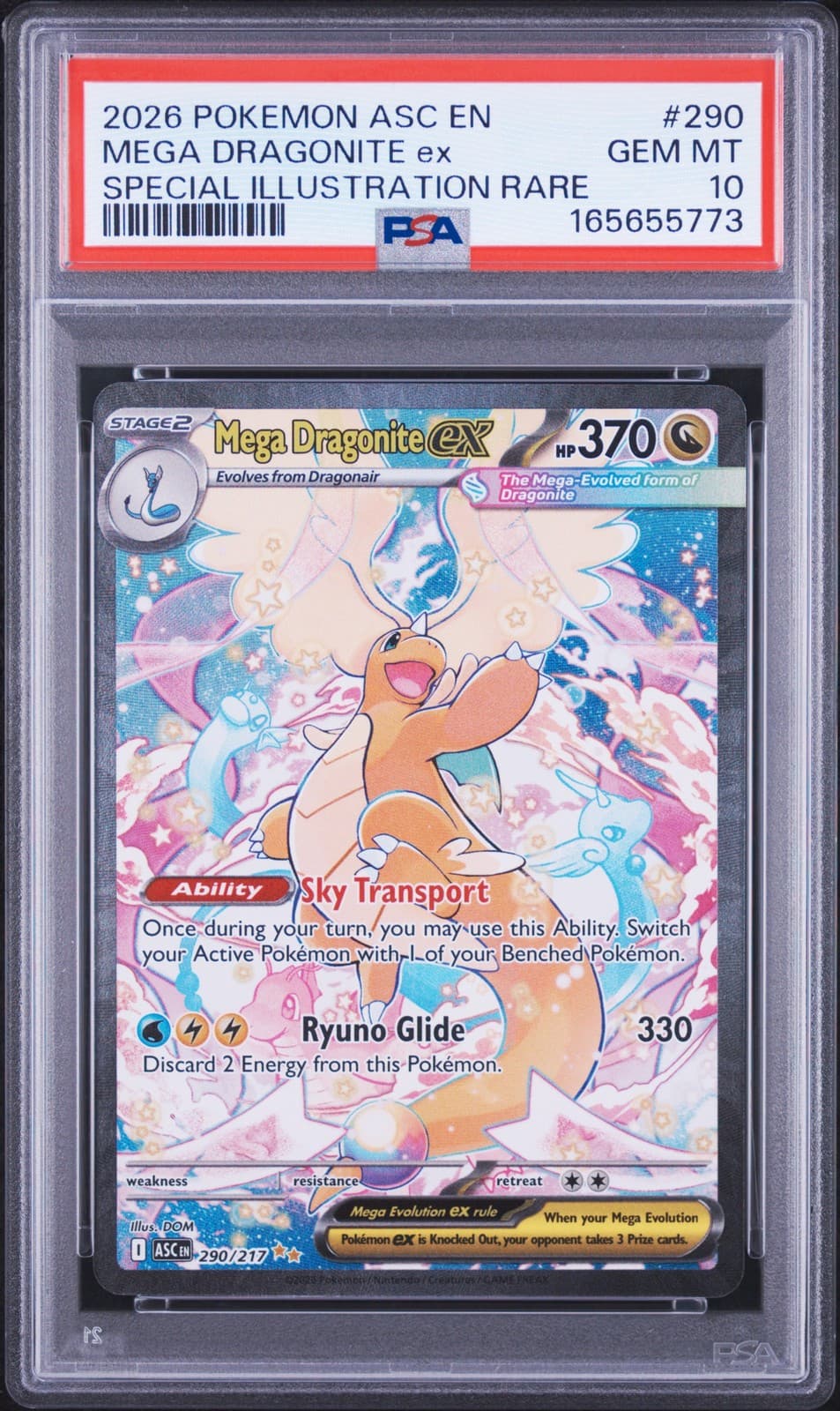 2026 POKEMON ASC EN-ASCENDED HEROES #290 MEGA DRAGONITE EX PSA 10