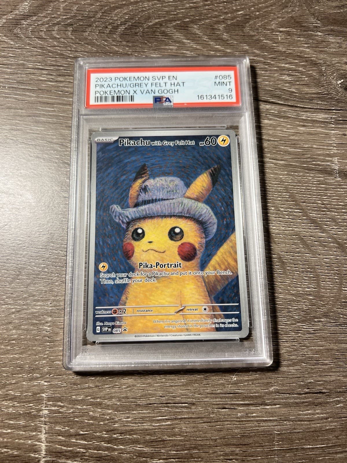 2023 POKEMON SVP EN-SV BLACK STAR PROMO #085 PIKACHU WITH GREY FELT HAT PSA 9