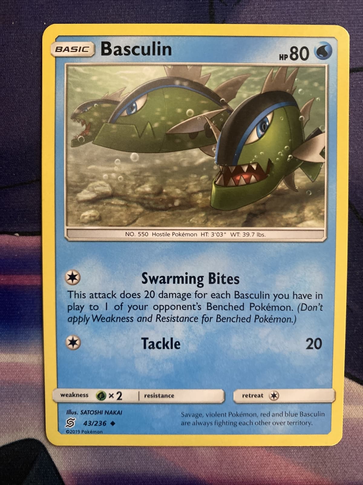 Pokemon TCG Unified Minds LP Basculin 43/236