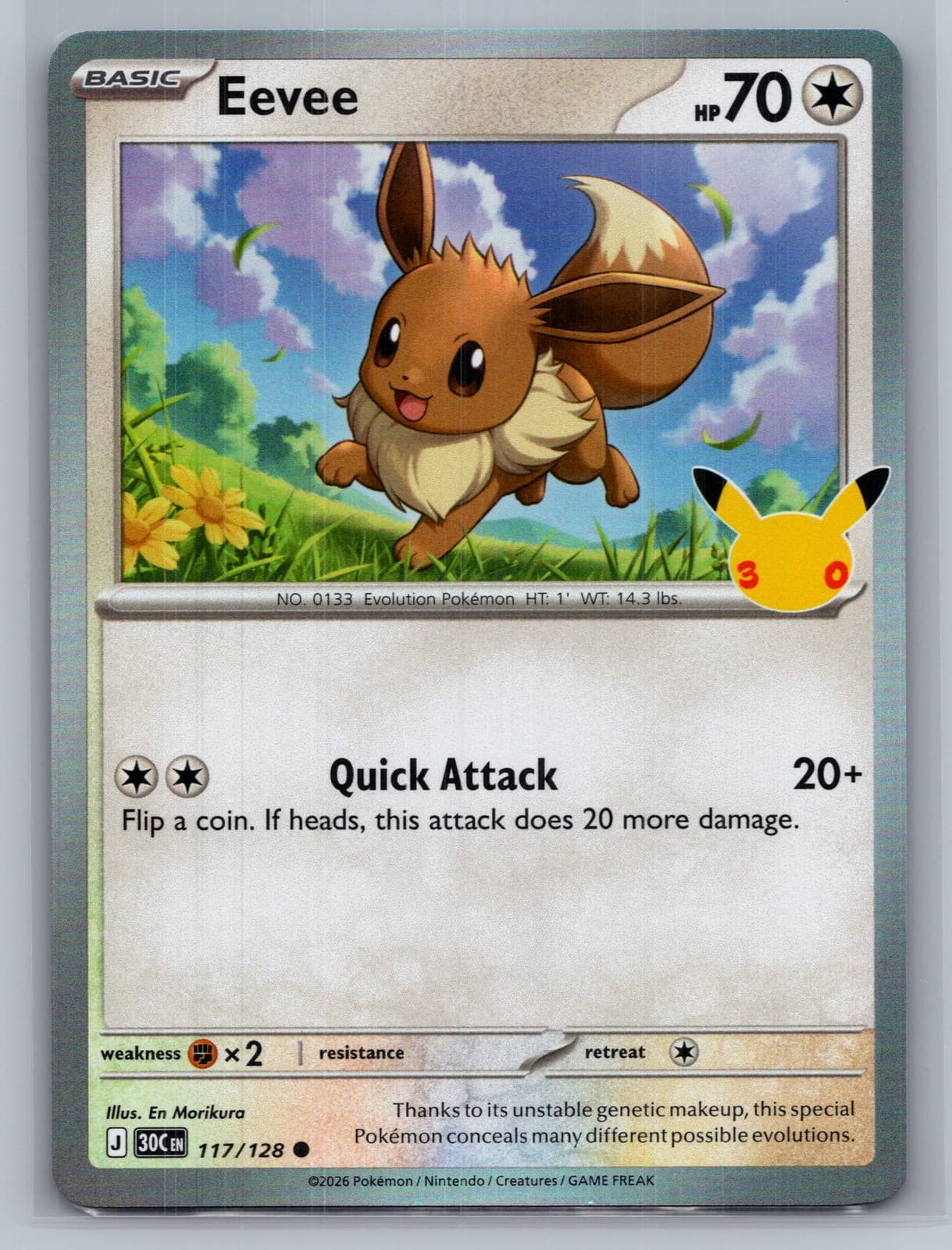 Eevee #117/128 2026 30th Celebration Pokemon TCG